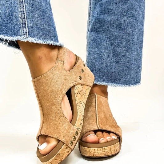 Corkys Carley Faux Suede Wedge