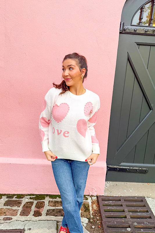 Love Pearl Heart Sweater